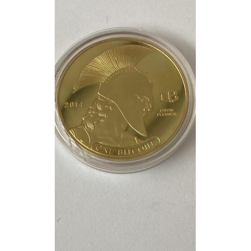 547 - Gold Plated Titan Bitcoin in Capsule