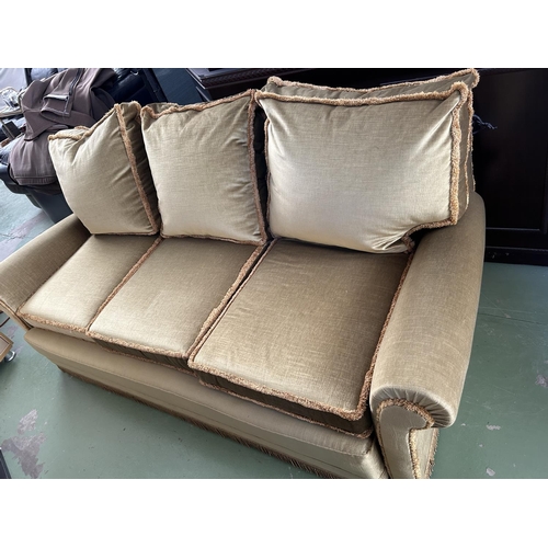 551 - Vintage Gold Color 3-Seat Sofa with Extra Covers (Match with Previous Lot)