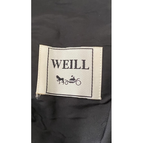 574 - Weill France Trench Coat with Removable Faux fur Collar Size UK 14