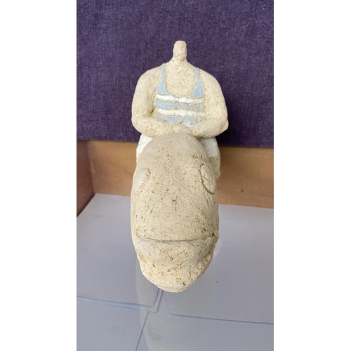 218 - Hand Made Stone Sculpture Signed 'Fotos'