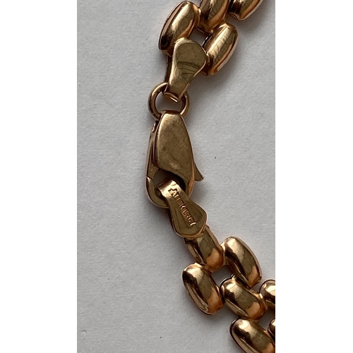 222 - Rose Gold 10ct Polish Panther Link Bracelet with Lobster Lock