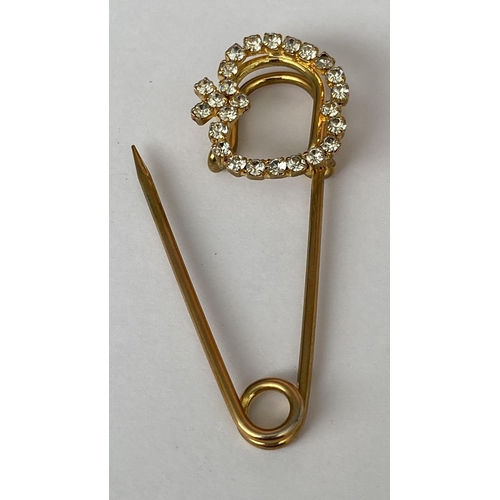 224 - Decorative Safety Pin/Scarf Safety Pin/Brooch with Swarovski Crystals (Designed as Nappy Pin)