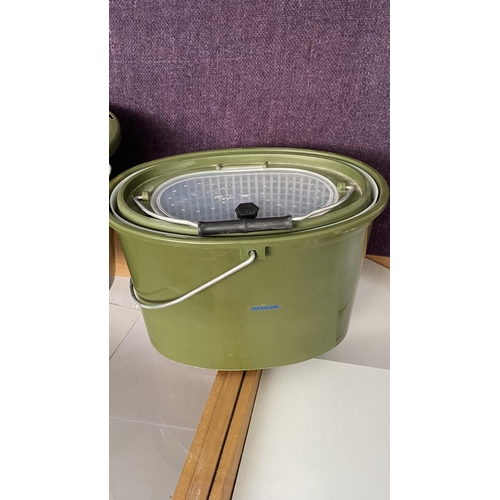 269 - x2 Outdoor Portable Fish Boxes Circulating Fishing Buckets (Unused)