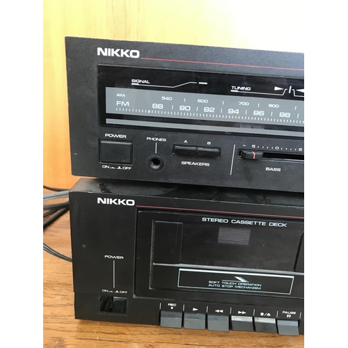 612 - Nikko NR-350 Retro AM/FM Stereo Receiver Amplifier and Nikko ND-350 Stereo Cassette Deck