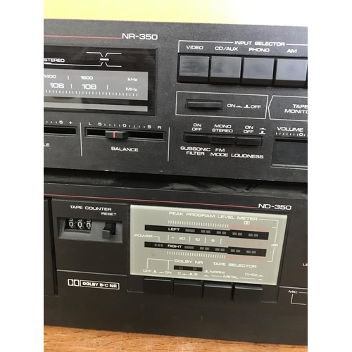 612 - Nikko NR-350 Retro AM/FM Stereo Receiver Amplifier and Nikko ND-350 Stereo Cassette Deck