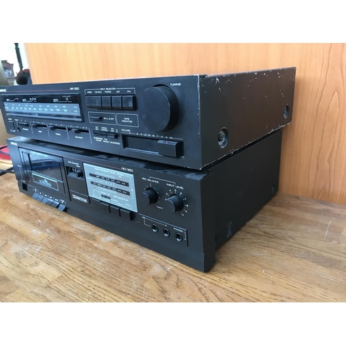 612 - Nikko NR-350 Retro AM/FM Stereo Receiver Amplifier and Nikko ND-350 Stereo Cassette Deck