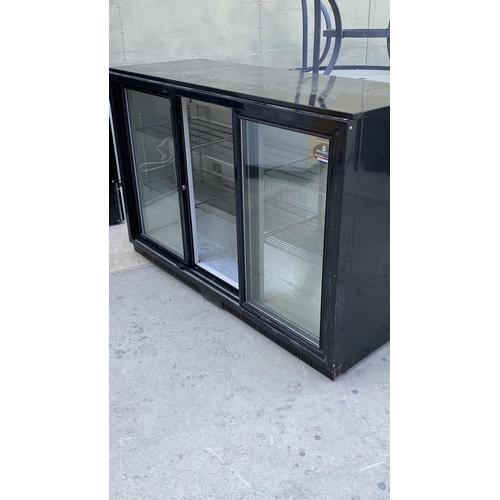 82 - Cool Head 3-Sliding Door Back Bar Chiller Model BBC 330S (135 W. x 52 D. x 90cm H.)