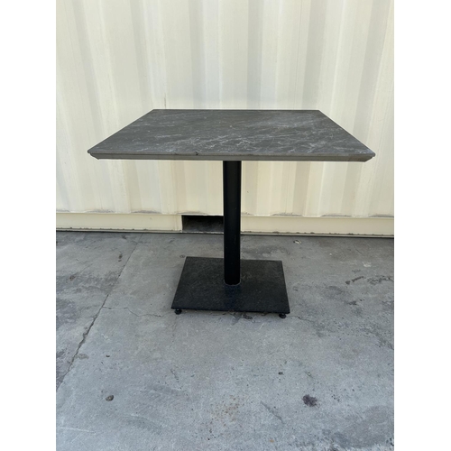 391 - Marble Like Top Metal Square Garden Table (80 W. x 80 D. x 77cm H.)