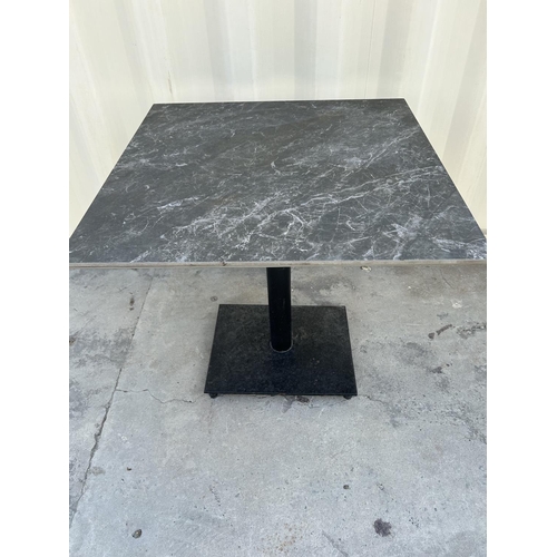 391 - Marble Like Top Metal Square Garden Table (80 W. x 80 D. x 77cm H.)