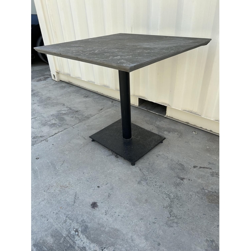 391 - Marble Like Top Metal Square Garden Table (80 W. x 80 D. x 77cm H.)