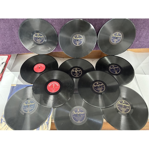 62 - Collection of 12 Vintage Greek Parlophone Gramophone Records 78rpm