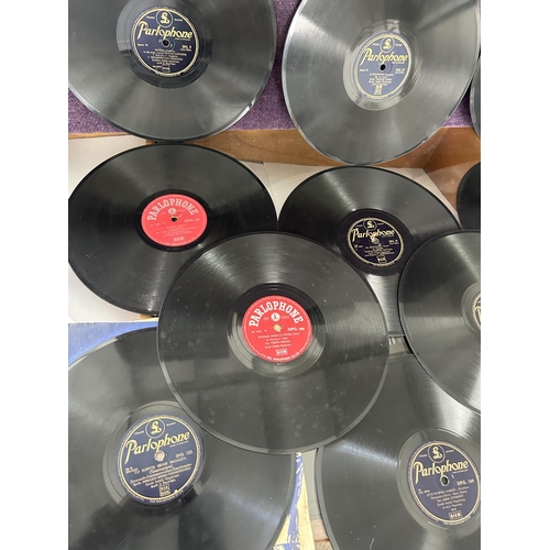 62 - Collection of 12 Vintage Greek Parlophone Gramophone Records 78rpm