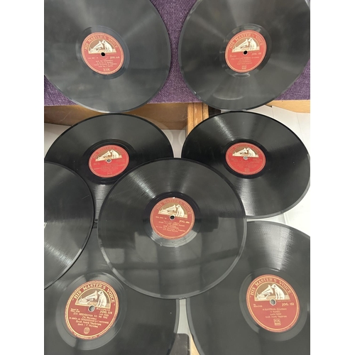 63 - Collection of 11 Vintage Greek His Master's Voice Gramophone Records 78rpm