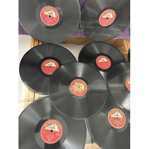 63 - Collection of 11 Vintage Greek His Master's Voice Gramophone Records 78rpm