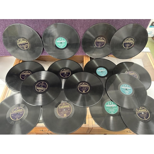 64 - Collection of 15 Vintage Greek Columbia Gramophone Records 78rpm