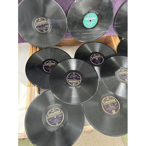 64 - Collection of 15 Vintage Greek Columbia Gramophone Records 78rpm