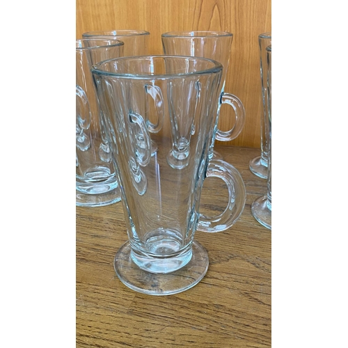 32 - x8 Clear Glass Taper Footed Rare Irish Coffee Cups