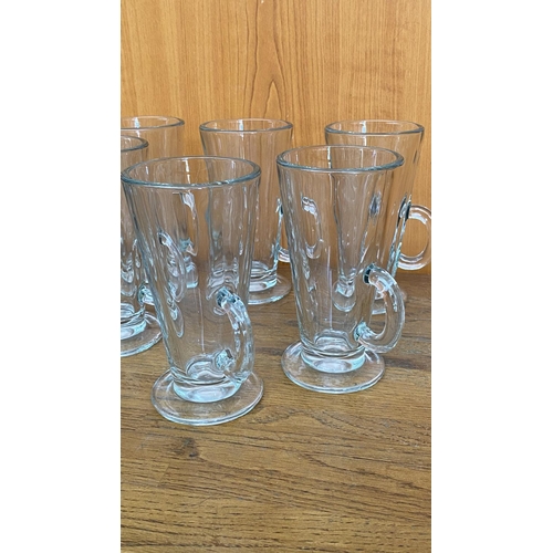 32 - x8 Clear Glass Taper Footed Rare Irish Coffee Cups