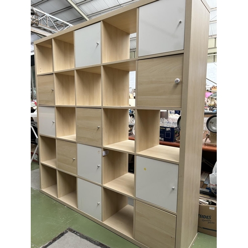 368 - Very Large Wooden Square Shelve Unit (182 W. x 39 d. x 182cm H.)