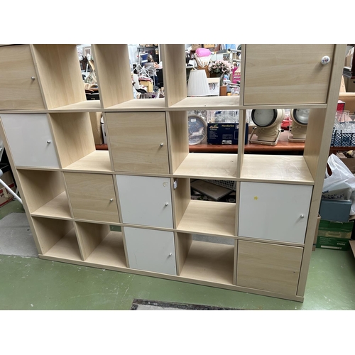 368 - Very Large Wooden Square Shelve Unit (182 W. x 39 d. x 182cm H.)