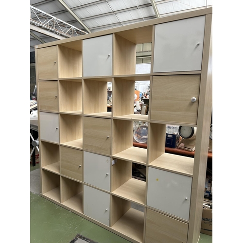 368 - Very Large Wooden Square Shelve Unit (182 W. x 39 d. x 182cm H.)