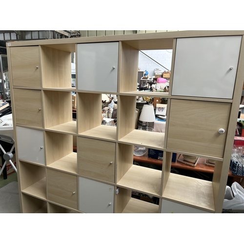 368 - Very Large Wooden Square Shelve Unit (182 W. x 39 d. x 182cm H.)