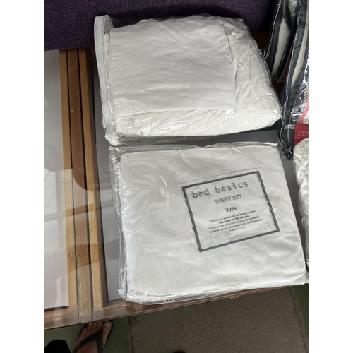 55 - Bed Basics Twin Sheet Set and Other Bedware