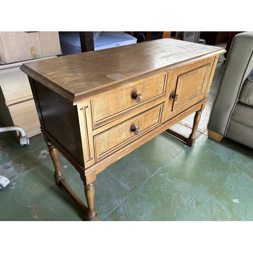 356 - Vintage 1970's Small Console 2-Drawer Wooden Cabinet (84 W. x 34 D. x 61cm H.)