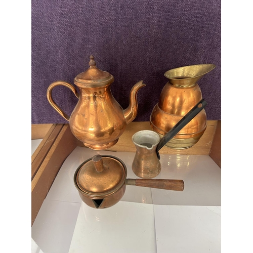 8 - Vintage Copper Tea Pot and Other Copper Items