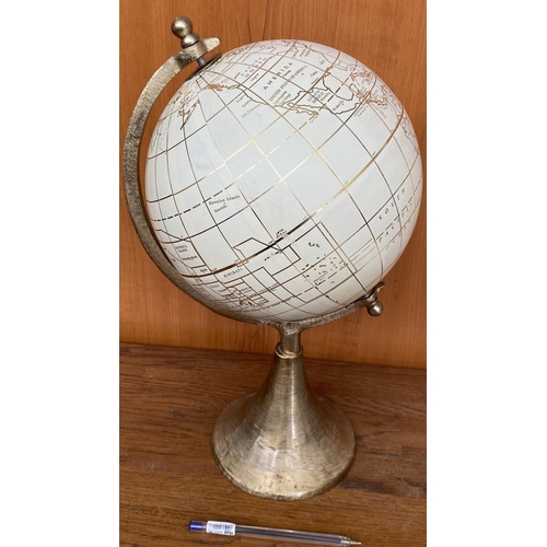 371 - x2 World Globe Maps on Metal Base (A/F)