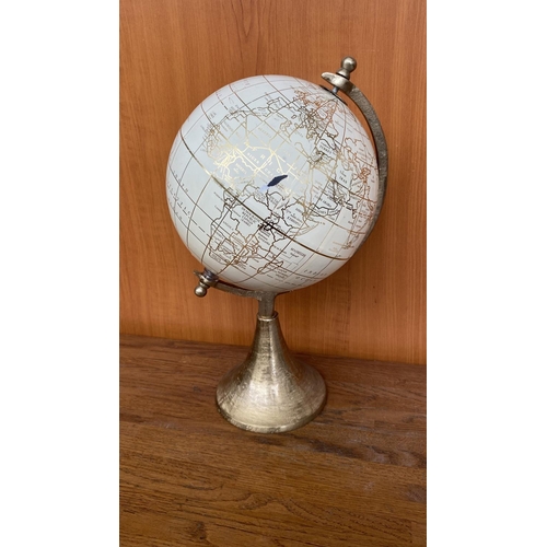 371 - x2 World Globe Maps on Metal Base (A/F)