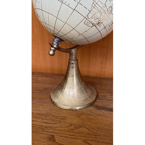 371 - x2 World Globe Maps on Metal Base (A/F)