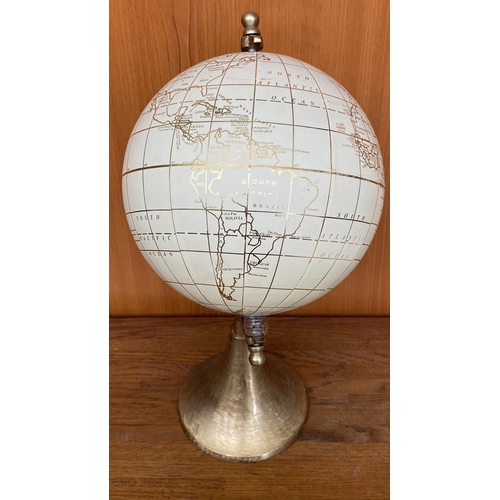 371 - x2 World Globe Maps on Metal Base (A/F)