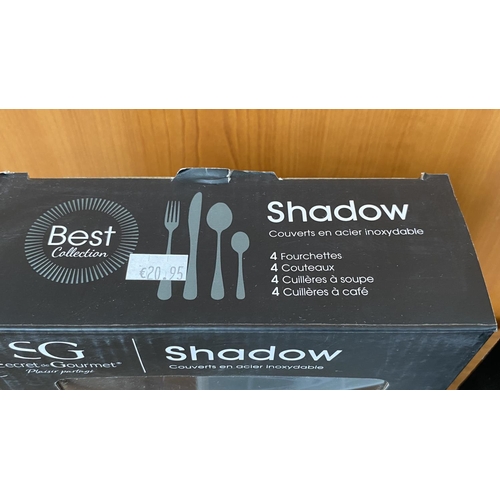 386 - x2 Boxes of Shadow 16-Piece Cutlery Sets (A/F - Unused)