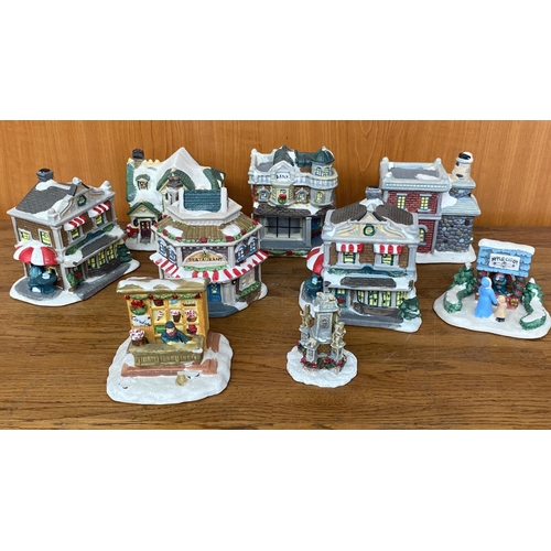 9 - Collection of 9 Windham Heights 2004 Cobblestone Corner Porcelain Villages and Houses