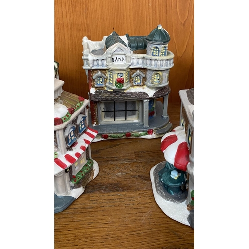 9 - Collection of 9 Windham Heights 2004 Cobblestone Corner Porcelain Villages and Houses