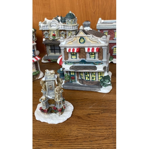 9 - Collection of 9 Windham Heights 2004 Cobblestone Corner Porcelain Villages and Houses