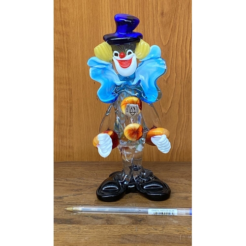 11 - Murano Art Glass Colorful Clown (21cm H.)