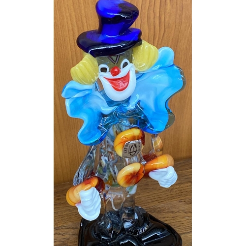 11 - Murano Art Glass Colorful Clown (21cm H.)