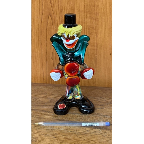 12 - Murano Art Glass Colorful Clown (20cm H.)