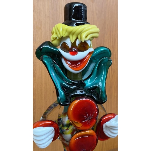 12 - Murano Art Glass Colorful Clown (20cm H.)