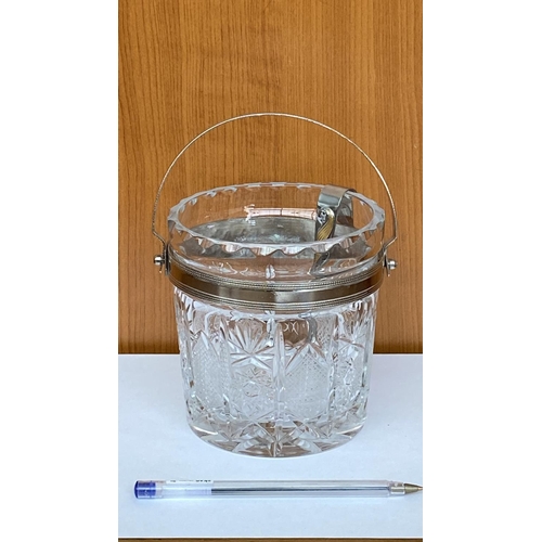 38 - Mid-Century Crystal Ice Bucket with Tong