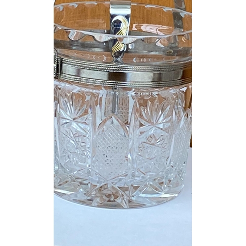 38 - Mid-Century Crystal Ice Bucket with Tong