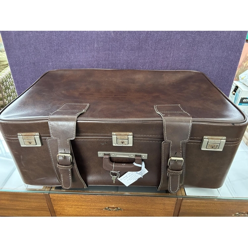 71 - Vintage Large Suitcase with Key Lock (78 w. x 50 D. x 29cm H.)