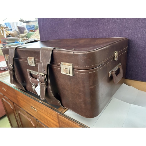 71 - Vintage Large Suitcase with Key Lock (78 w. x 50 D. x 29cm H.)