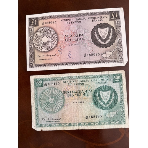 405 - Cyprus 1975 and 1979 Banknotes