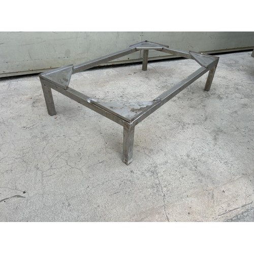 408 - Stainless Steel Commercial Rectangular Low Side Table (Top Missing)