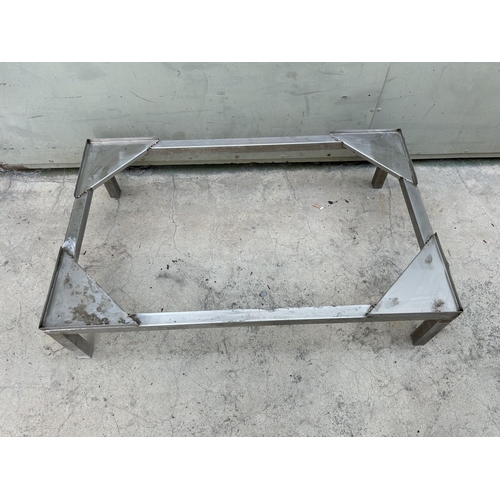 408 - Stainless Steel Commercial Rectangular Low Side Table (Top Missing)