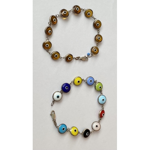 419 - x2 Silver 925 Evil Eye Bracelets