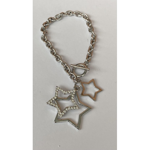 420 - x2 Star Bracelet with Toggle Fastening Together with Another Decorated with Charms 8ct